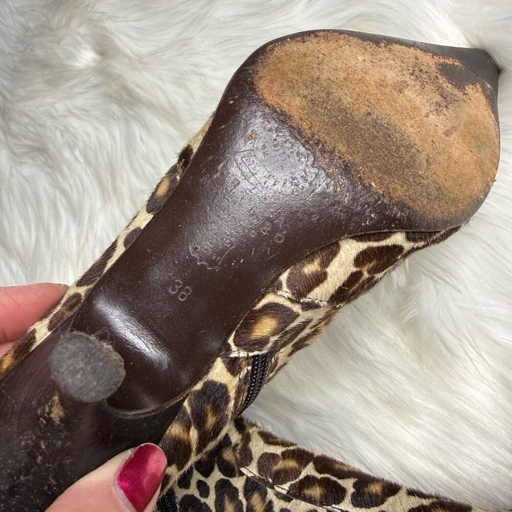 Ursula Mascaro Vintage 90’s Calf Hair Leopard Pointed Toe Booties - Picture 5 of 10